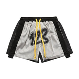 Rrr123 Shorts Mesh Stitching Three Bars Basketball Shorts