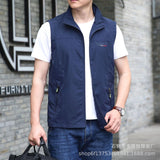 Mens Golf Vest Sports Slim Jacket Men's Sport Leisure Vest Men's Frock Vest Multi-Pocket Overalls