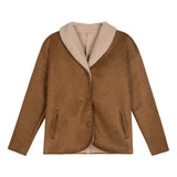 Beth Dutton Outfits Lamb Wool Contrast Color Lapels Coat for Women