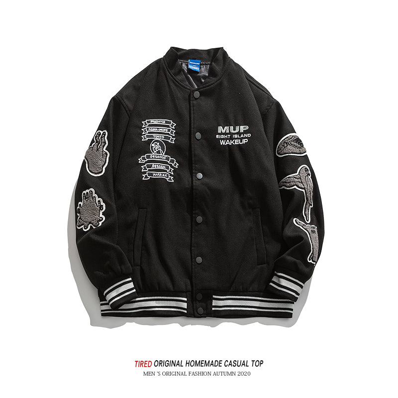 Letterman Jacket Outfit Senior Jackets Varsity Baseball Coat Vintage Overalls Jacket Casual Top