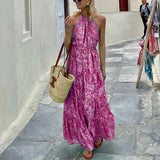 Women Bohemian Dress Women's Summer Sleeveless Printed Dress