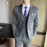 Seersucker Suit Suit Slim Three-Piece Suit