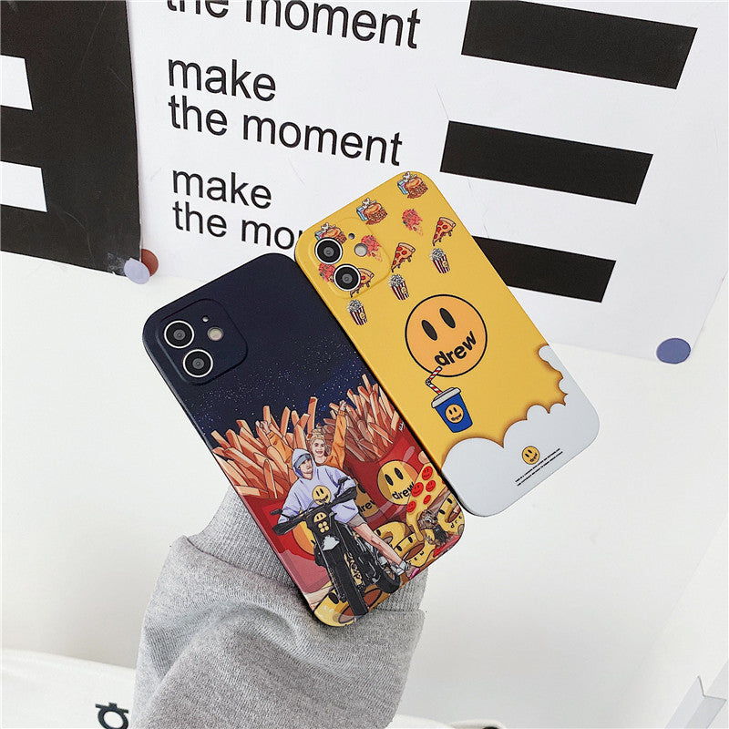 justin b drew phone case Drew Smiley Face Iphone12pro Phone Case Xsmax Apple 11/Xr78plus Protective Case