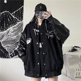 Gothic Lolita Harajuku Style Clothing Love Heart Embroidered Baseball Uniform All-Match Couple Coat Student