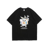 Men T Shirt Summer Casual Tops Men's Clothes Summer Wear Vintage Men's round Neck Short Sleeve Casual Loose Cartoon Rabbit Printed T-shirt