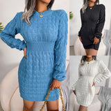 Nina Parker Dresses Casual Waist Tight Sheath Dress Woolen Skirt
