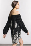 off-Shoulder Ethnic Style Floral Embroidered Loose Dress