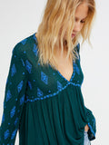 Women Dresses Spring/Summer Embroidery Embroidery Panhua V-neck Flared Sleeves Dress