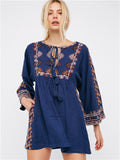 Summer Embroidered Shirt Dress