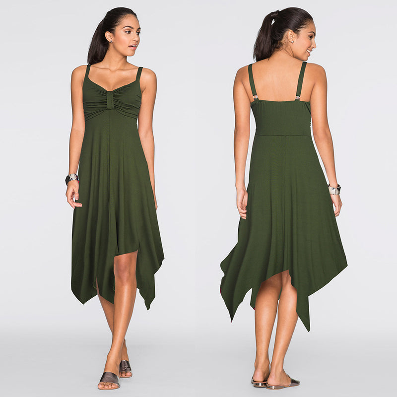 Women Plus Size Midi Dresses Irregular Spring and Summer Fashion Festival Strap Dress