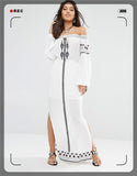 Women Dresses Ethnic Style Embroidered Split Maxi Dress