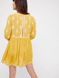 Women Dresses Spring/Summer Embroidery Embroidery Panhua V-neck Flared Sleeves Dress