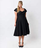 Women Plus Size Midi Dresses Short Sleeve Dress V-neck