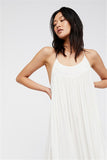 Women Dresses Spring/Summer Sling Backless Embroidery Cotton Linen Sexy Dress