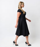 Women Plus Size Midi Dresses Short Sleeve Dress V-neck