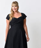 Women Plus Size Midi Dresses Short Sleeve Dress V-neck