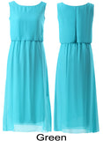 Women Plus Size Maxi Dresses Summer Chiffon Sleeveless Seaside Dress