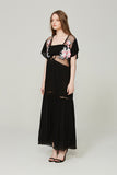 Summer Embroidered See-through Waist Split Expansion Skirt Dress