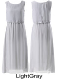 Women Plus Size Maxi Dresses Summer Chiffon Sleeveless Seaside Dress
