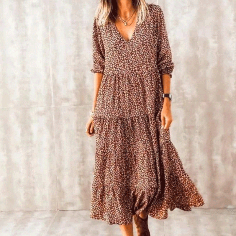 Beth Dutton Bohemian Dress Summer Spring Midi Dresses Printed Dress