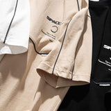 Men T Shirt Summer Casual Tops Men's Clothes Summer Wear Retro Men's Short-Sleeved Casual Loose Contrast Color Letter Neutral T-shirt