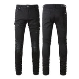 Amiri Jeans Casual Hip Hop Wash Splash-Ink Painted Slim Jeans Casual Fashionable 8520