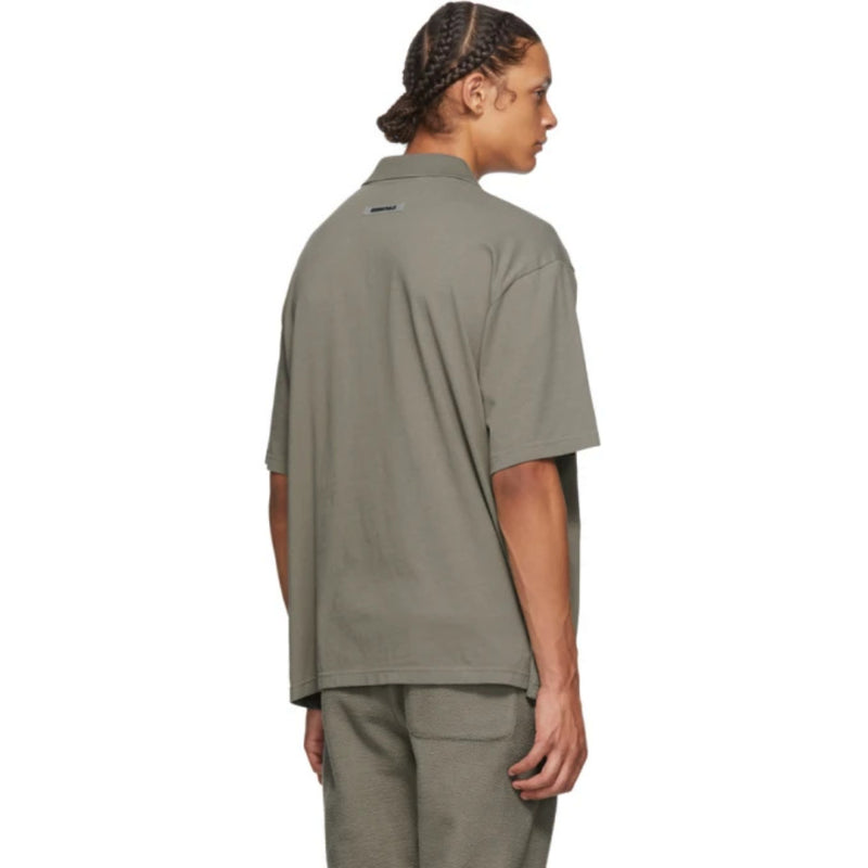 Essentials Polo Shirt High Street Fog Fear of God Essential Double Line Letter Lapel T-shirt
