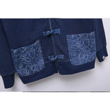 Shark Print Hoodie Autumn Men's Shark Head Denim Zipper Sweater Coat