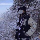 Human Made Sweatshirt Woolen Quilted Leather Baseball Uniform Loose