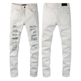 Amiri Jeans Casual Hip Hop Wash Splash-Ink Painted Slim Jeans Casual Fashionable 843