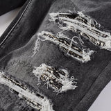 Amiri Jeans Casual Hip Hop Wash Splash-Ink Painted Slim Jeans Casual Fashionable 852