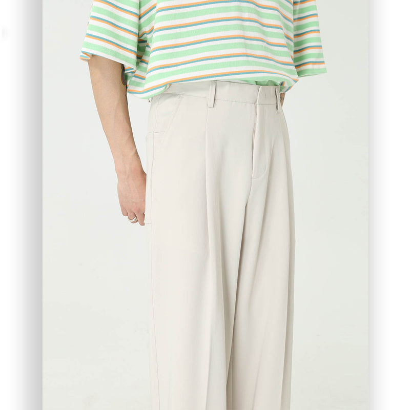 Men Suit Pants Trendy All-Matching Straight Mid-Waist Suit Pants