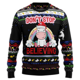 Black Christmas Sweater 3D Printed Air Layer Crew Neck Sweater