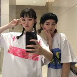 Cavempt Ce Cav @ Empt C.E Fluorescent Pink Cross Couple Short Sleeve T-shirt Men and Women