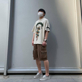 Present T Shirt Vintage Distressed Python Printed Loose Hole Knife Cut T-shirt