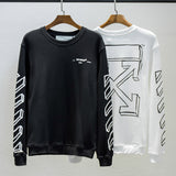 Off White Sweatshirts Long Sleeve round Neck Neck Sweater for Men and Women Large Size Loose Terry round Neck Sweater