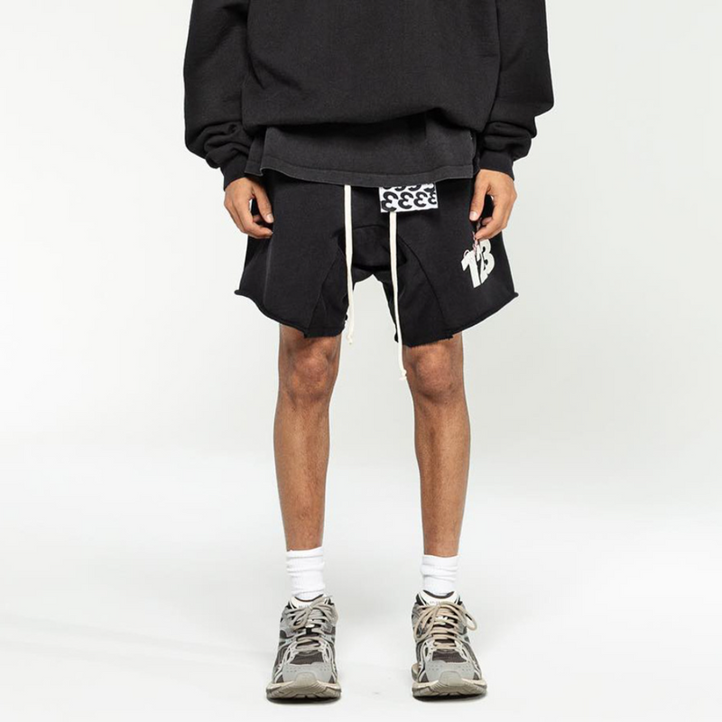 Rrr123 Shorts Logo Printing Elastic Cord Loose Shorts Cropped Pants