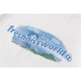 Men T Shirt Summer Casual Tops Landscape Printing Short Sleeve T-shirt Men's round Neck Half Sleeve Street Fashion Loose Pullover Half Sleeve T-shirt