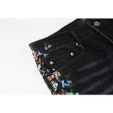 Amiri Jeans Casual Hip Hop Wash Splash-Ink Painted Slim Jeans Casual Fashionable 864