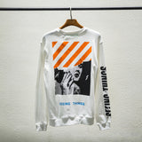 Off White Sweatshirts Long Sleeve round Neck Neck Neck Sweater for Men and Women