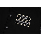 Present Hoodie Soul Hound Wizard Print Flocking Leather Sleeve Baseball Uniform