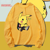 Men and Women Pokemon Pikachu Hoodie Pikachu Long Sleeve T-shirt