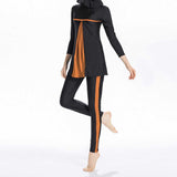 Burkini Muslim Swimwear Conservative Swimwear Color Matching Three-Piece Top Pants Hat