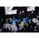 Off White Zipper Hoodie Fireworks Paint-Splashing Style Graffiti High Quality Zipper Hoodie Loose Men and Women