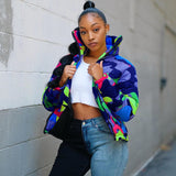 Nina Parker Camo Jacket Men's and Women's Color Camouflage down Jacket