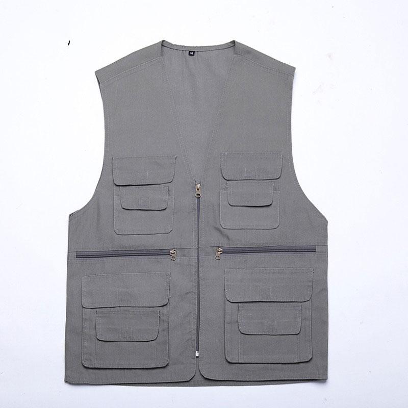 Men Utility Vest Work Zipper Tactical Work Vest Slim Pocket Jacket Casual and Comfortable plus Size Retro Sports Men's Clothing