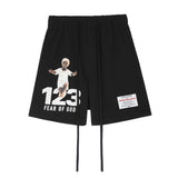 Rrr123 Shorts 123 Printed Drawstring Sports Shorts