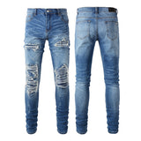 Amiri Jeans Casual Hip Hop Wash Splash-Ink Painted Slim Jeans Casual Fashionable 6513
