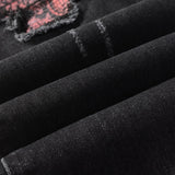 Amiri Jeans Casual Hip Hop Wash Splash-Ink Painted Slim Jeans Casual Fashionable 867