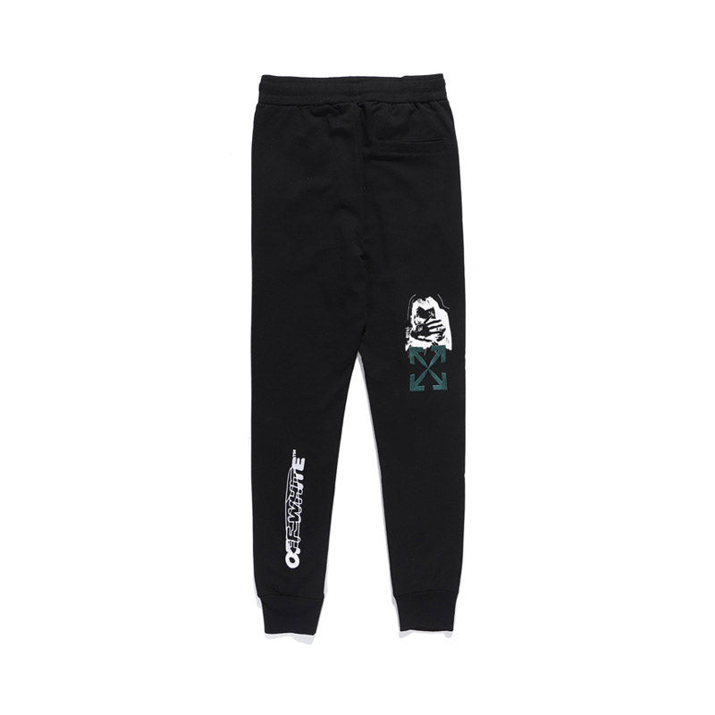 Off White Winter Pants Autumn and Winter Arrow Embroidery Printing Crafts Men's and Women's Casual Trousers